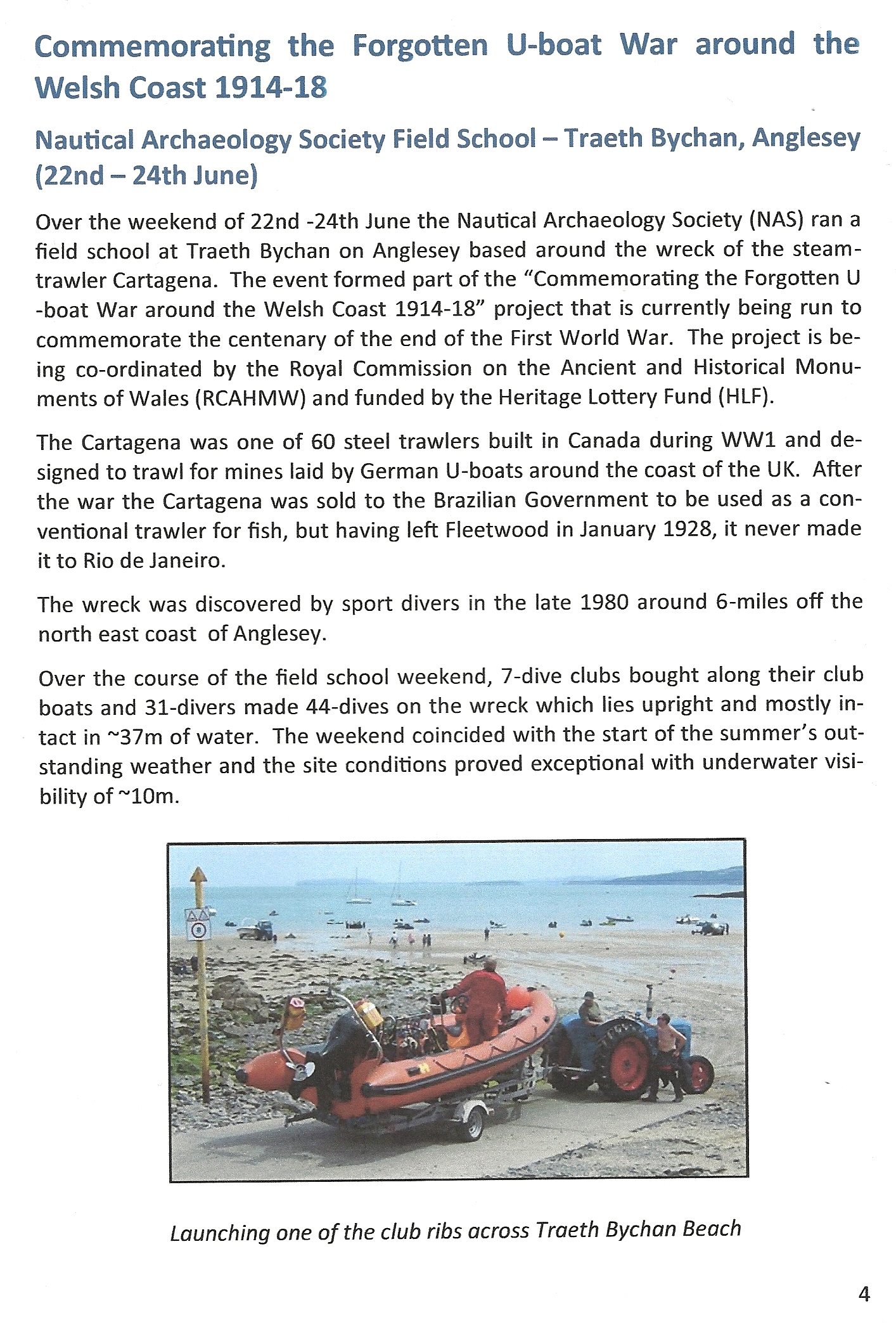 Council for British Archaeology (Wales) newsletter article